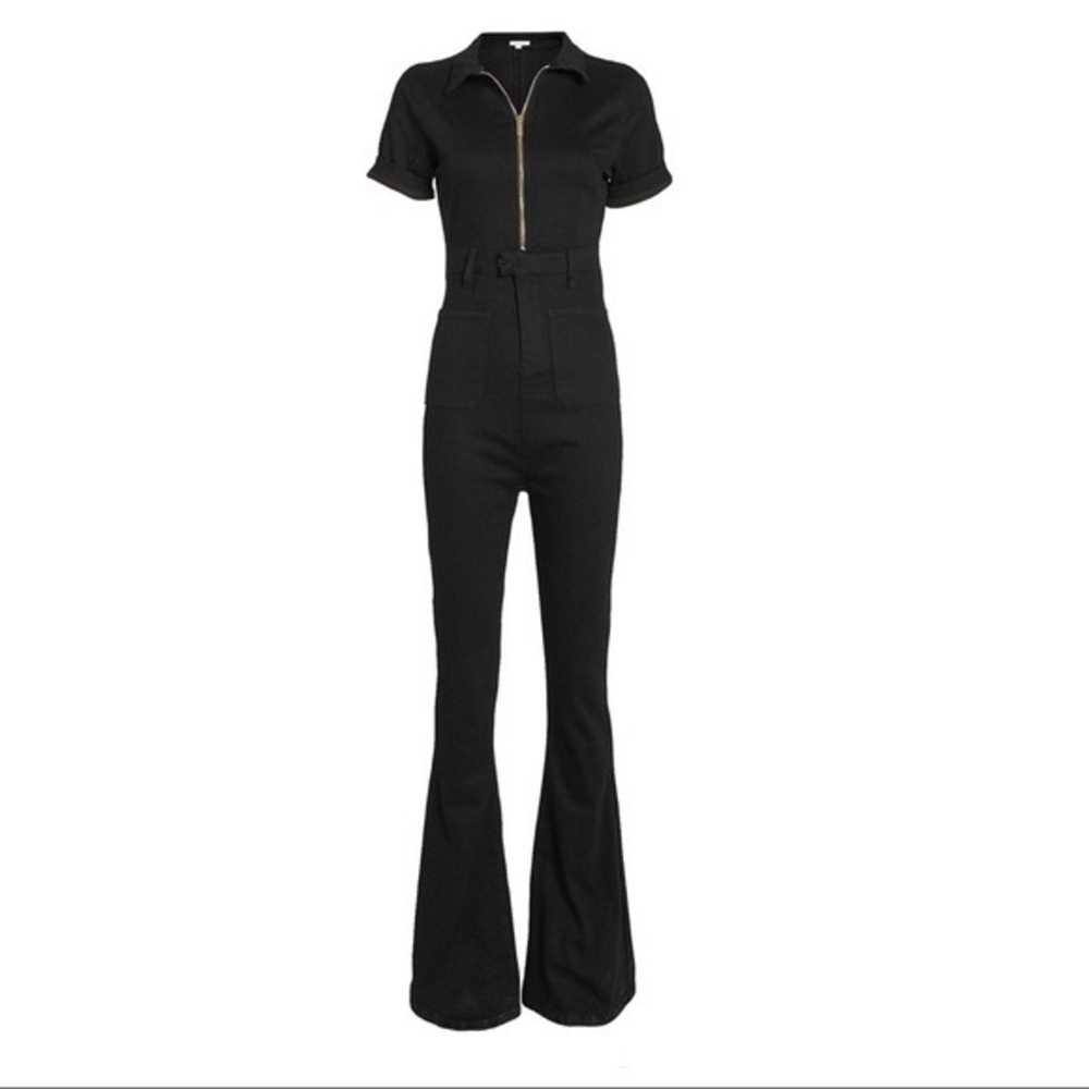 WeWoreWhat Denim Wide Leg Jump Suit- Size Medium
